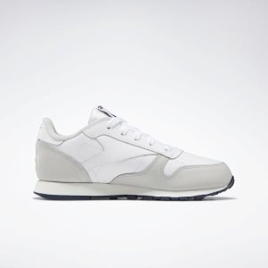 Reebok Classic Leather Turnschuhe Kinder - Weiß/Grau/Navy/Rot - DE 539-KIJ